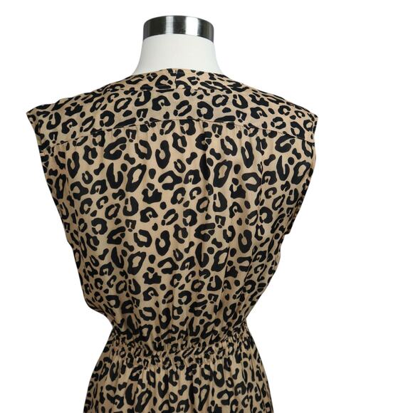 Tucker Womens Silk Leopard Print Dress Size‎ Small Tie Waist Kitty Cat Dreamer - Picture 6 of 12